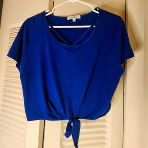 SHEIN Short Sleeve Crop Top Royal Blue L